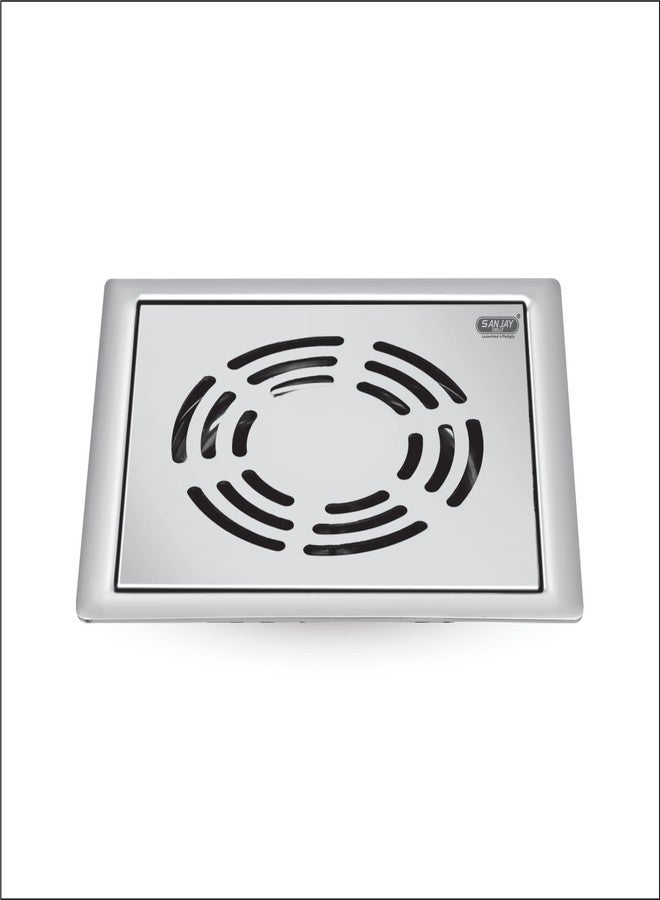 Sanjay Chilly Floor Drain for Bathroom Gratings Anti-Odor Square Ringo Golden Series Floor Drain Cover Jali 304 Grade Stainless Steel Kitchen Washbasin Sink (5x5 INCH) - Image 1